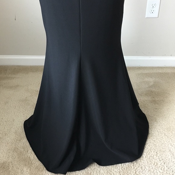 Black lace inset T-back mermaid gown dress - Picture 7 of 8